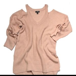 NWT A.N.A. PALE APRICOT COLD SHOULDER XL SWEATER